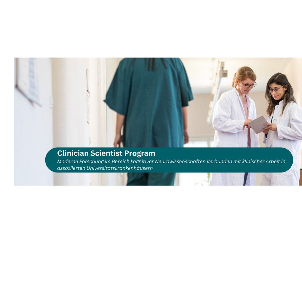 Zwei Personen in weißen Laborkitteln stehen in einem hellen Flur und betrachten ein Tablet.