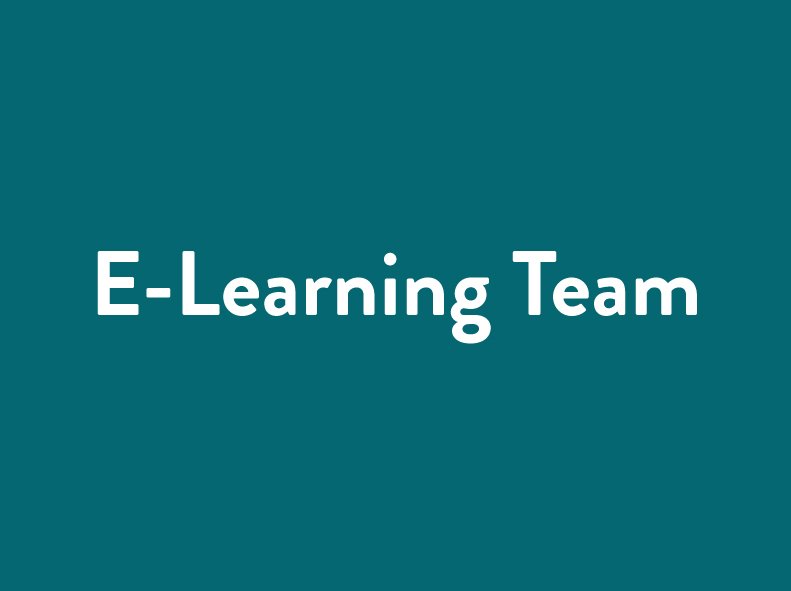 E-Learning Team auf grünem Hintergrund.