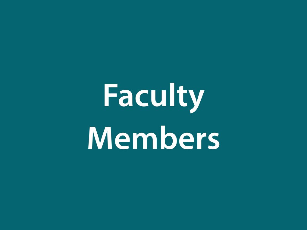 Text "Faculty Members" on a teal background.