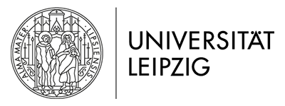 Logo of the University of Leipzig with emblem.