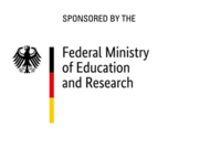 The phrase "Sponsored by the Federal Ministry of Education and Research" is displayed, featuring the ministry's logo and German national colors.