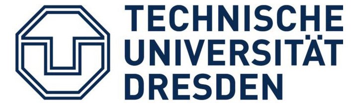 Logo of Technische Universität Dresden with stylized hexagon.