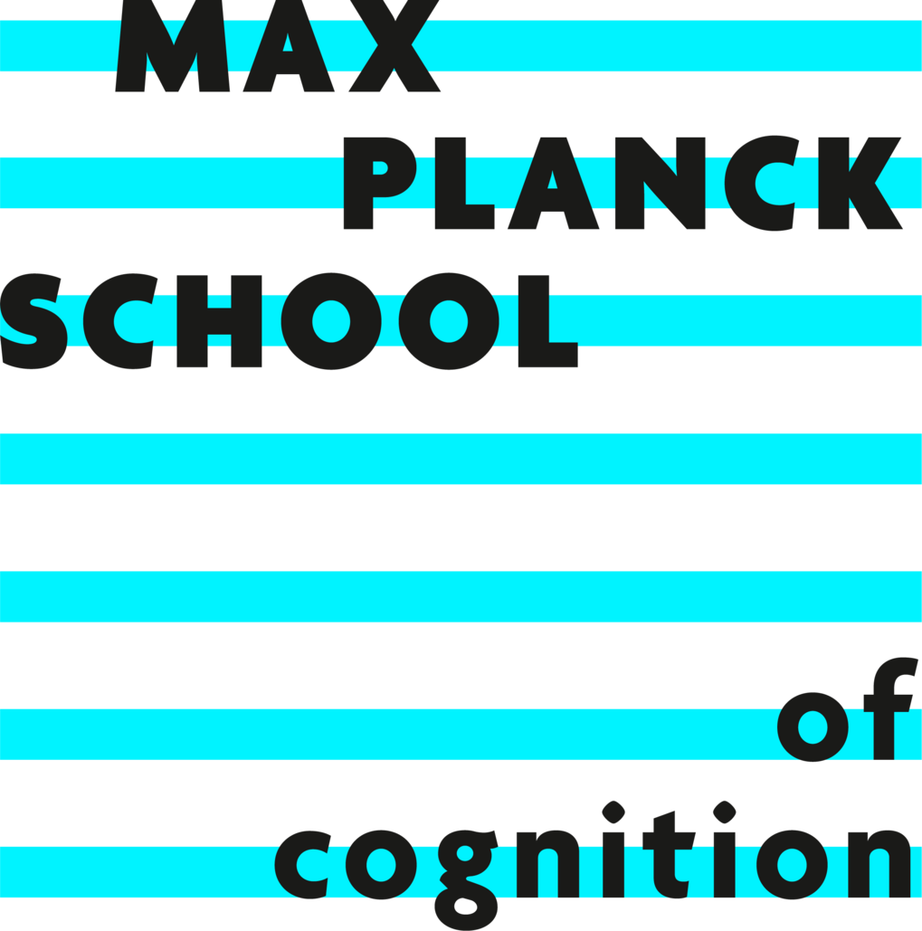 Text „Max Planck School of Cognition“ auf türkisfarbenen Streifen.