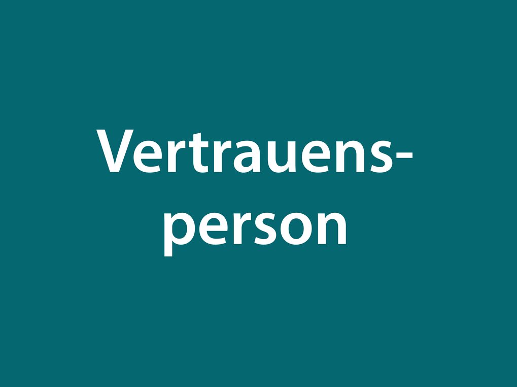 Text: "Vertrauensperson" auf türkisfarbenem Hintergrund.